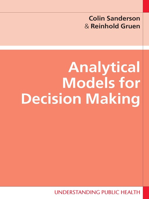Title details for Analytical Models for Decision Making by Colin Sanderson - Wait list